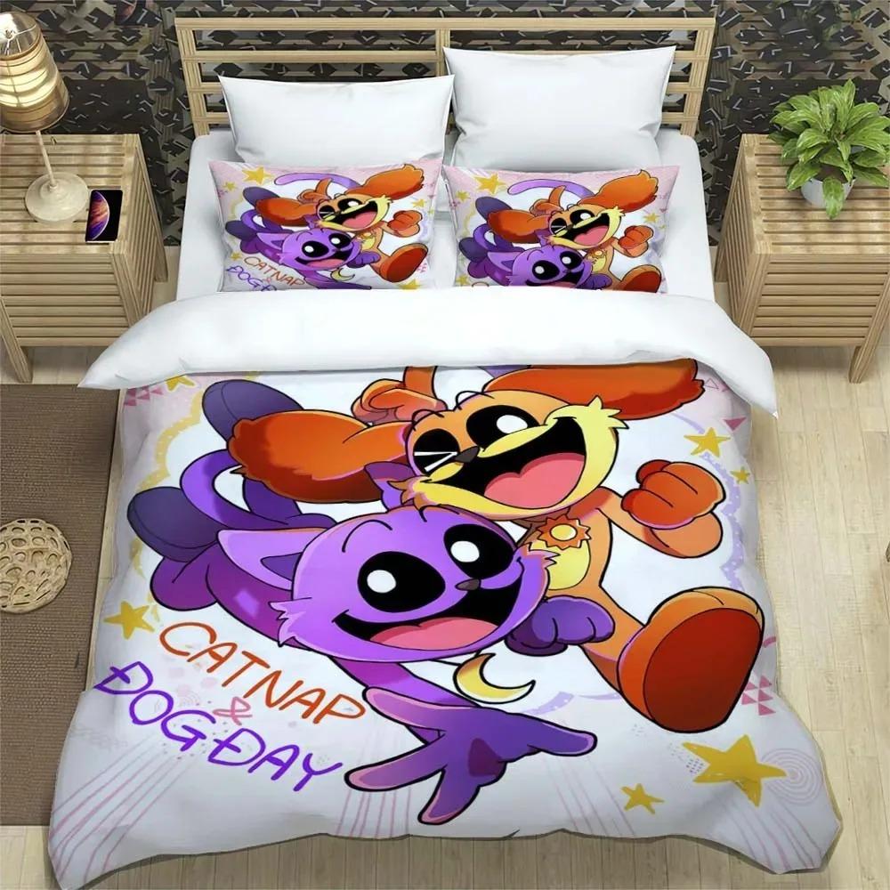 Animali Sorridenti CATNAP DOGDAY Set Biancheria da Letto Copripiumino Morbido Con 1/2 Federe Per Bambini Adulti Copripiumino in Microfibra
