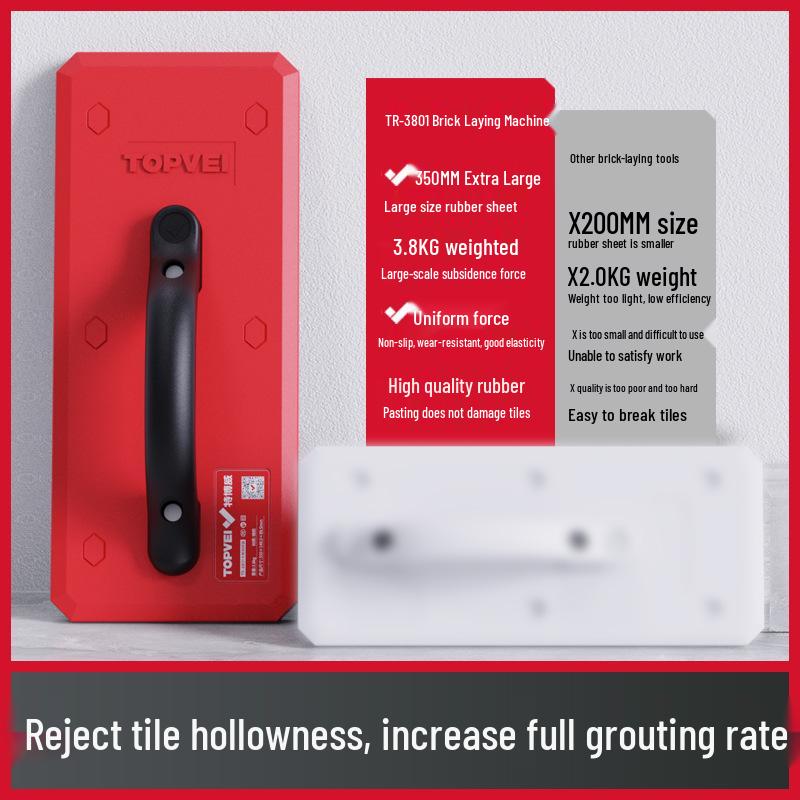 3.8 KG Large Slab Tile Patting Tool - Special Rubber Brick Tiling Device for Floor Tiles