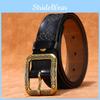 Durable Leather Waist Belt With Brass Buckle For Retro Streetwear And Daily Use
