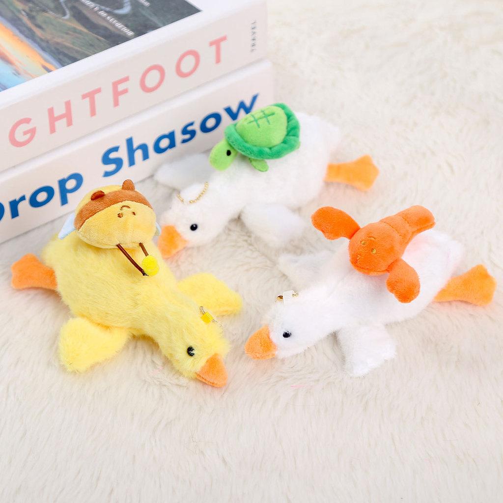Plush Duck Keychain With Pullopen Lobster And Animal Design For Kids Gift