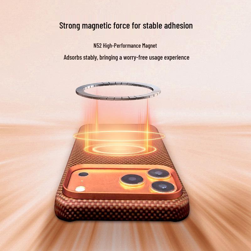 Apple 17 Pro Max Magnetic Kevlar Phone Case - Aramid Fiber Protective Cover for iPhone 17