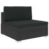 8 piece Garden Lounge Set with Cushions Poly Rattan Black