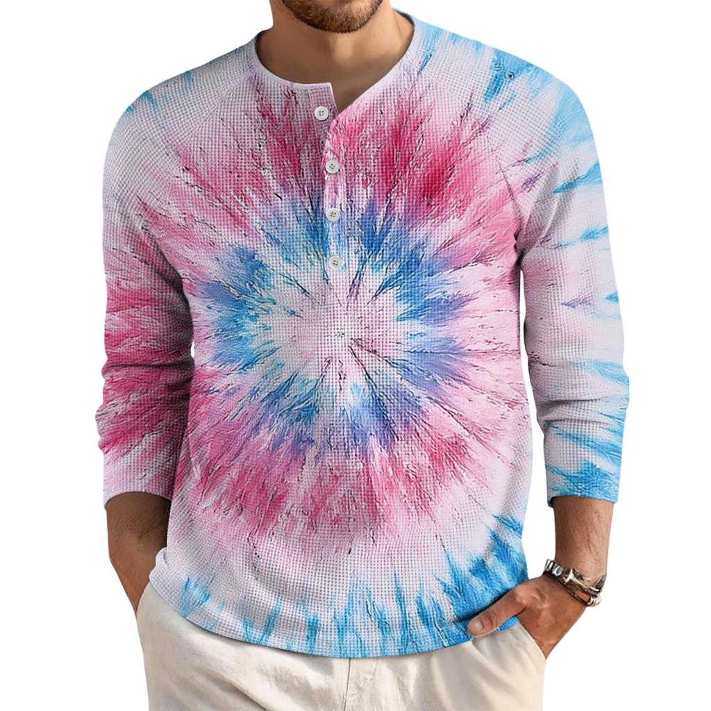 Men's Loose Casual Button Down Collar Long Sleeve Top