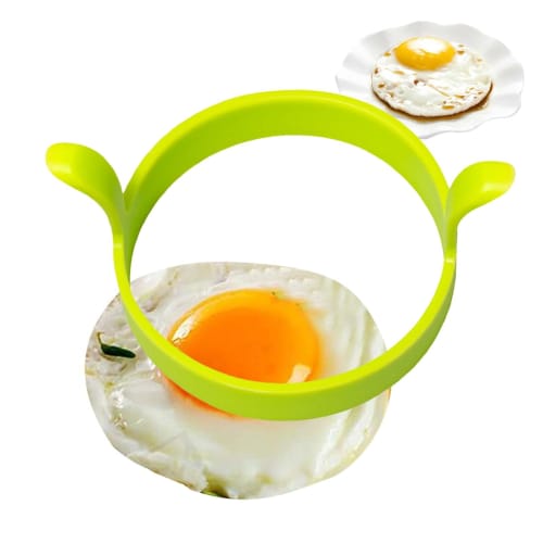 Krujecnt Silicone Egg Mold, Fried Egg Cooker Ring, Reusable Egg Shaper, Round Non-Stick Food-Grade Silicone Griddle Cooking Shaper for Breakfast Sandw