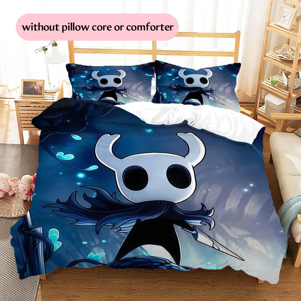 Hollow Knight Pattern Bedding Quilt Set Home Decoration Gift (1 * Duvet Cover + 2 * Pillowcase Without Core)