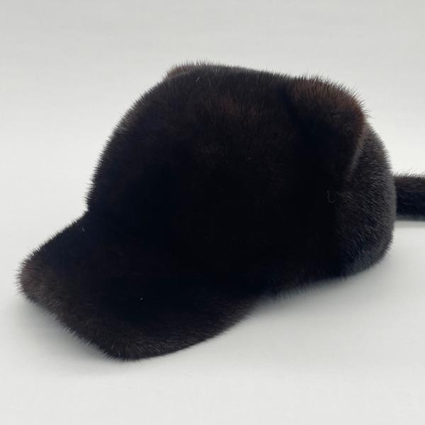 Mink Fur Hats for Women Winter Warm Solid Genuine Luxury Fur Cap High Quality Female Fur Hat with Tail Cute Girls Cat Hats