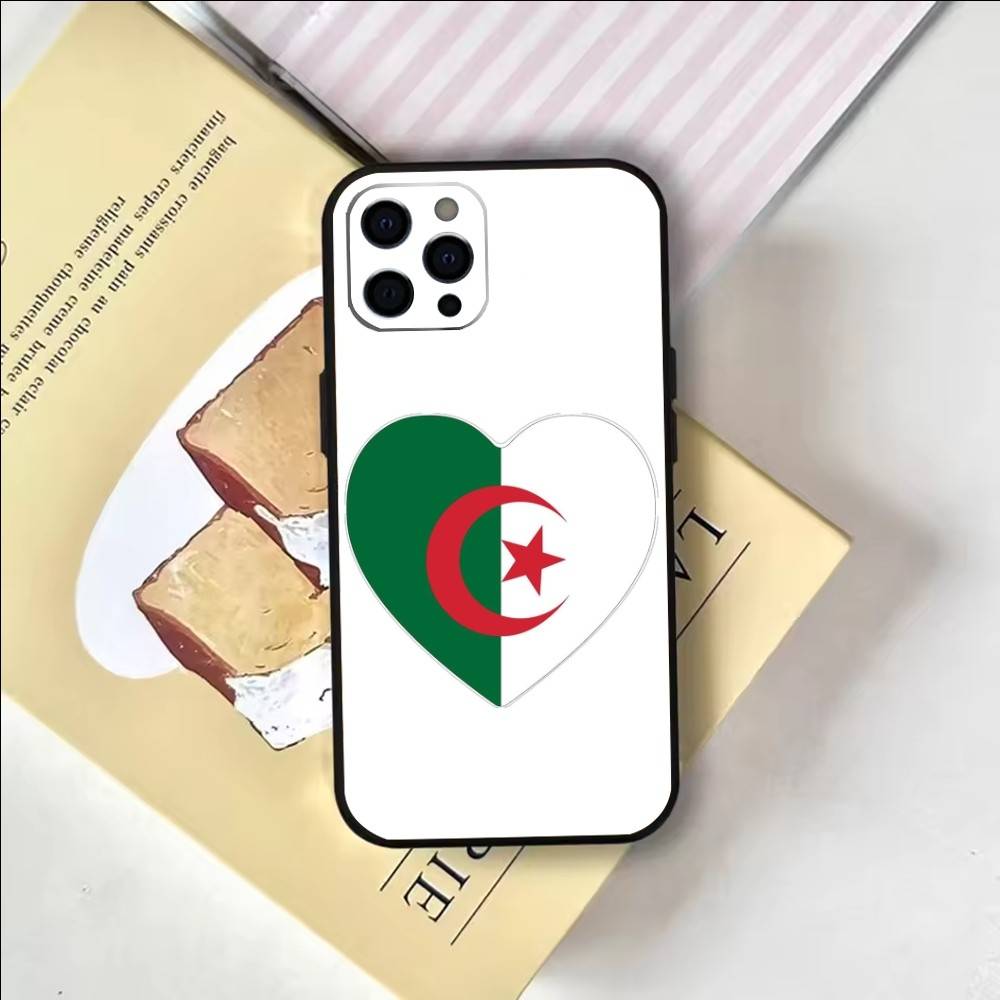 Flag of Algeria Phone Case For iPhone 17, 16,15,14,13,12,11 Plus,Pro Max, Others Soft Black Cover