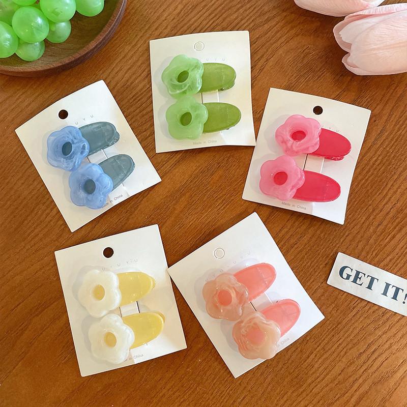 Korean Candy Colored Flower Small Hair Clip for Women Cute Sweet Side Hairpin BB Clip Girls Fresh Hair Accessories