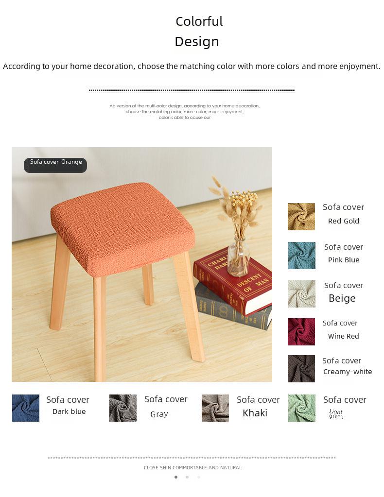 Elastic Square Stool Chair Cover for All Seasons - Modern Simple Design for Home, Office, Dining Table, and Wooden Chairs