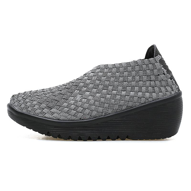 

Женские туфли на платформе, новые осенние повседневные плетеные туфли для женщин, дышащие плетеные туфли для девушек ручной работы 4.5