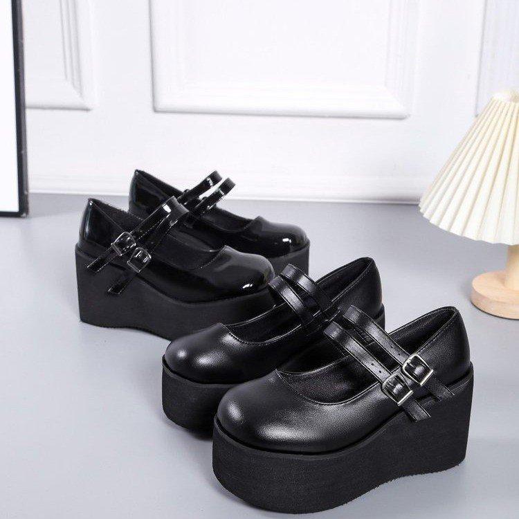 Scarpe Lolita da Donna Carine Mary Janes Décolleté Zeppe con Plateau Tacchi Alti Décolleté da Donna Scarpe Dolci Gotiche Punk Donna