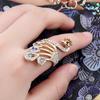 Knuckle Ring Shiny Rhinestone Peacock Charming Girls Elegant Animal Finger Ring