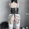 Sexy Dessous Damen Spitze Mesh Uniform Sexy Korsett Weste Anzug