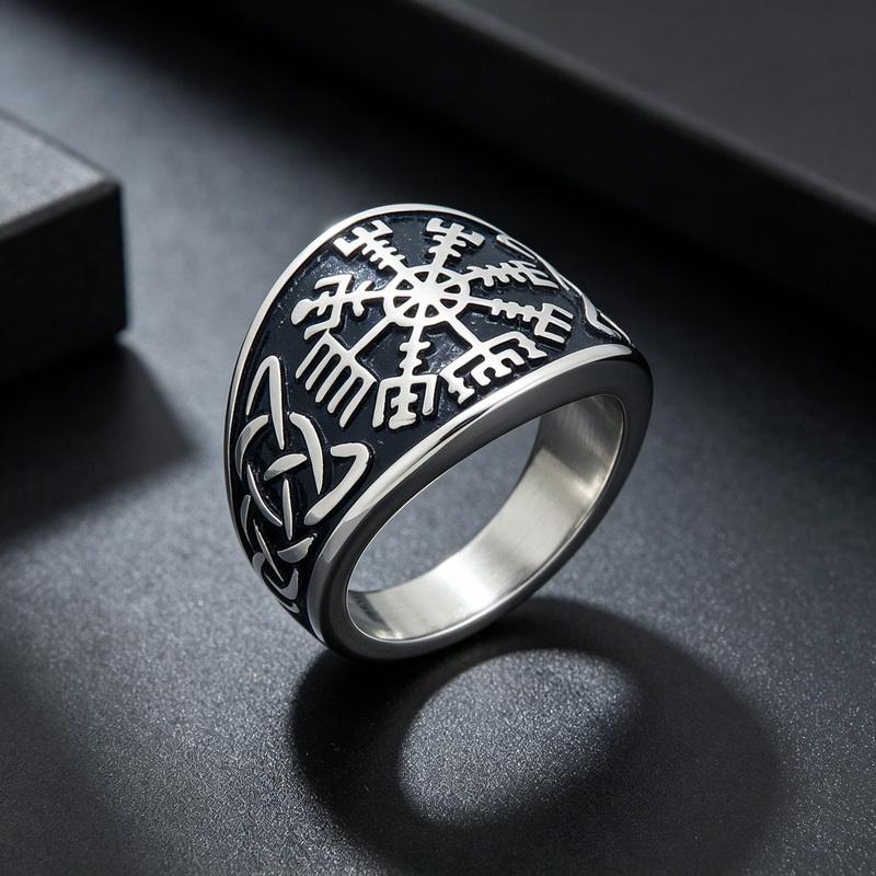 Stainless Steel Larger Viking Rings for Men Punk Vintage Finger Anillos Gifts Biker Party Jewelry Women’s Ring