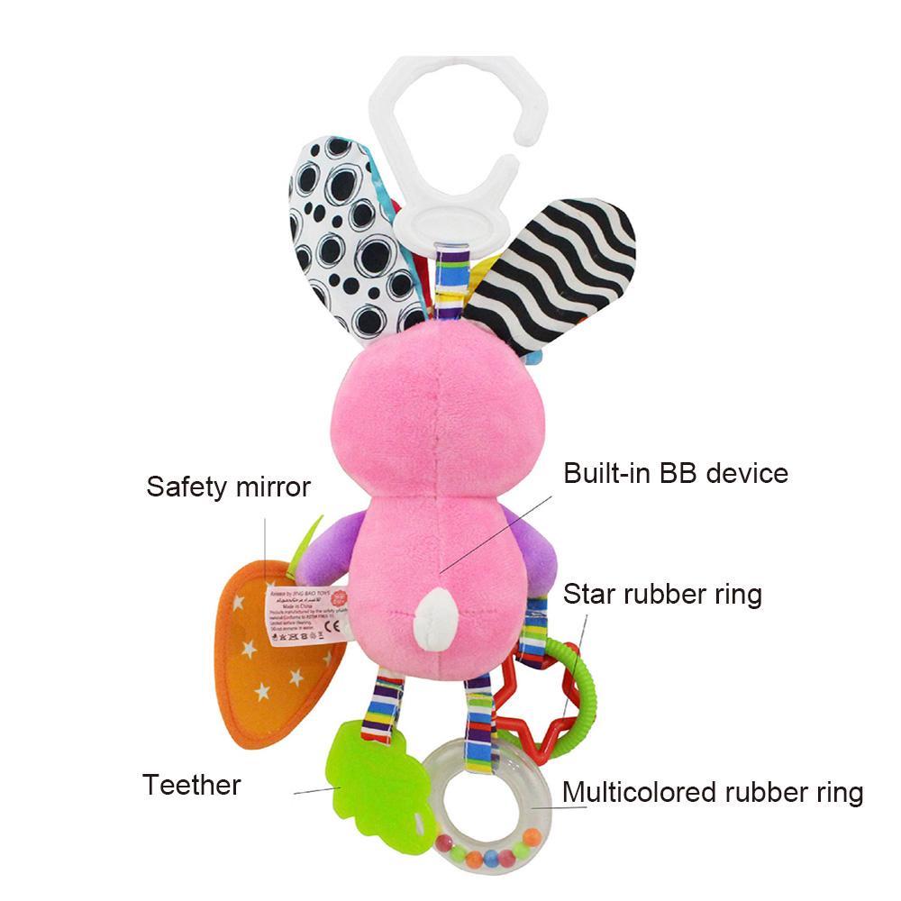 Cute Baby Bed Stroller Hanging Toys Teether Baby Rattle Mobiles Plush Animal Toys Baby Toys Gifts