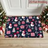 2D Flat Snowflake Holly Berry Christmas Element Entrance Anti-Slip Doormat, Christmas Doorway Decorative Rug - Candy Cane Entry Mat, Christmas New Yea
