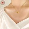 Qiong Yao 18K Gold-Plated Heart Couple Necklace - Trendy Titanium Steel Clavicle Chain P051