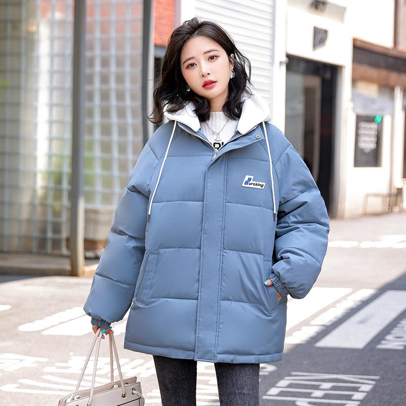 

Утепленная короткая вязаная куртка с капюшоном, женская свободная осенне-зимняя куртка с хлопковой набивкой XXL