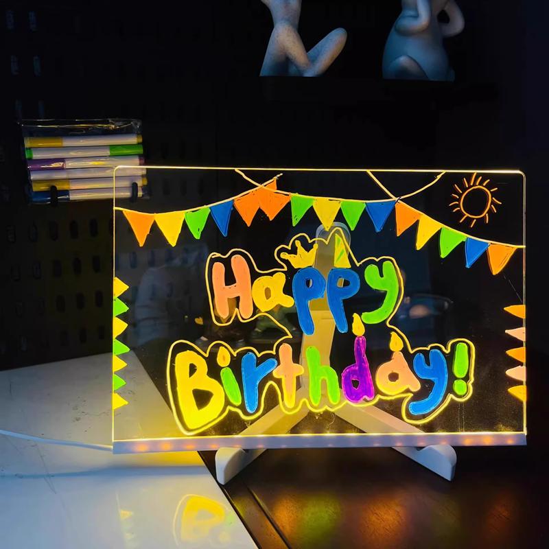Magic Glow Kids Drawing Board Reusable LCD Tablet, Erasable Light-Up Doodle Pad for Ages 3-6+ | Fun Educational Toy Menu Board