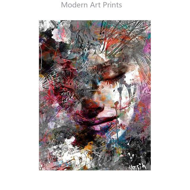 Colorful Woman Portrait Graffiti Art Posters Print Abstract Nordic Girl Canvas Paintings On The Wall Art Pictures for Home Decor