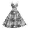 Children's Fashion Casual Christmas Print Sexy Off-the-shoulder Punk Retro Dress