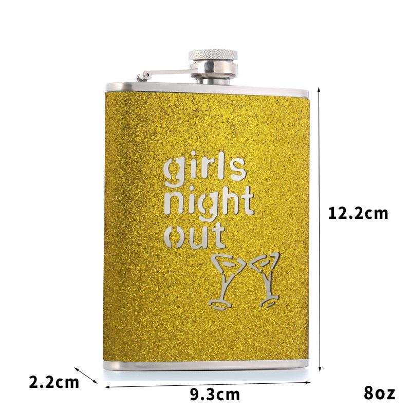 Stainless Steel Hip Flask For Girls Women Pocket Hidden Liquor Whiskey Alcohol Flask Containers 8OZ золотой