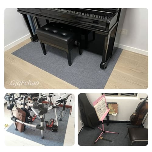 Piano Mat, Upright Piano Carpet, Soundproofing, Floor Protection, Vibration Absorbing, Non-Slip, 90x160cm, 120x120cm, 140x160cm, Piano Soundproofing M