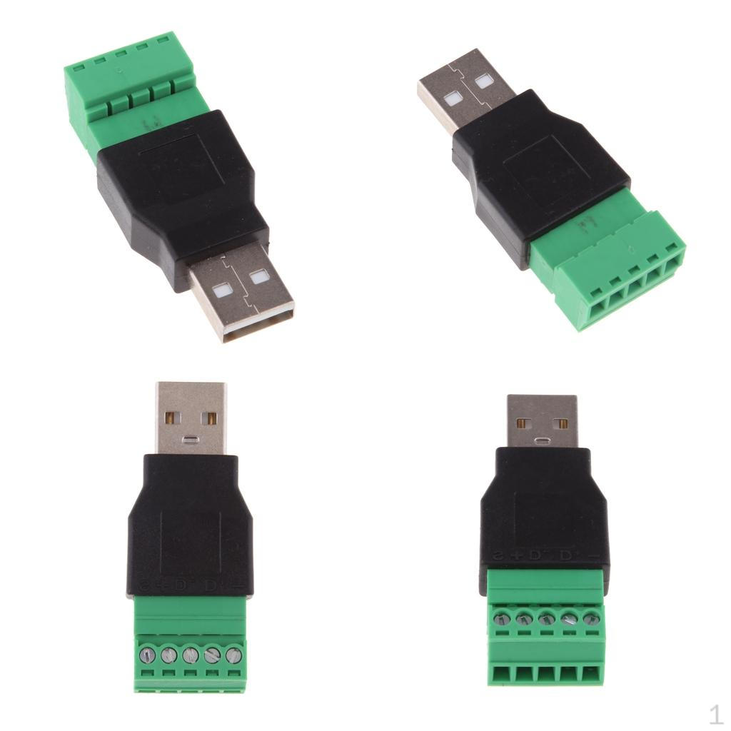 

4x Адаптер-разъем USB 2.0 Тип A Папа к 5-контактной винтовой клемме