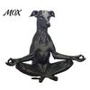 Contemporary Black Dog Figurine 3D Printed Meditating Statue, Zen Sitting Puppy for Stress Relief Novelty Items Home Decor, Creative Animal Sculpture