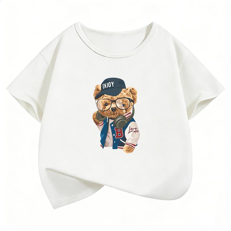 Fashion Bear Streetwear TShirt Printed T Shirt Girls Summer Clothes Short Sleeve Tops TShirts Cute Boys Kids Clothing
