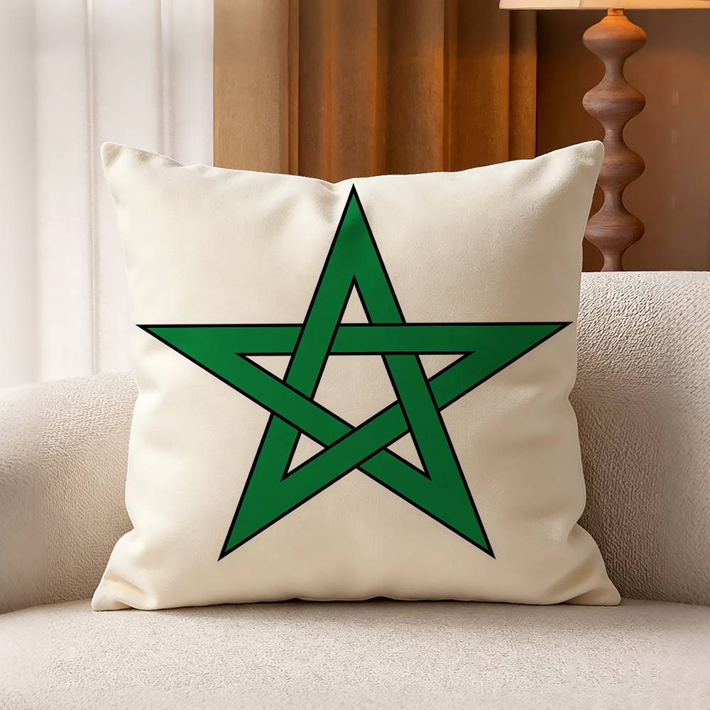 Morocco FFlag Cotton Linen Square Pillow Covers Home Decor Gifts