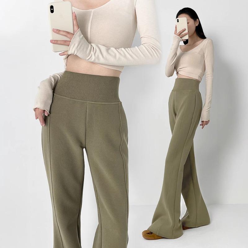 Micro-pull sweatpants women's spring new high-waisted belly-lifting hip-lifting wide-leg flared pants casual loose guard pants