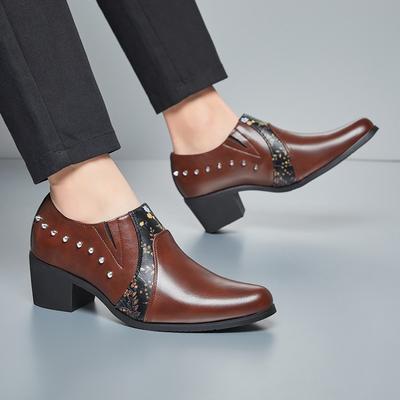 Designerskie Buty Męskie Modne Szpiczaste Skórzane Buty Biznesowe Buty Wizytowe Podwyższające Buty Skórzane Luksusowe Buty Ślubne dla Mężczyzn