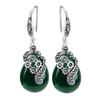 Vintage Women Faux Emerald Ruby Water Drop Dangle Hook Earrings Jewelry Gift