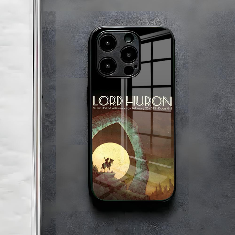 L-Lord H-Huron Band Phone Case For IPhone 17 Air 16 E Pro Max 15 14 13 Mini 12 Pro 11 Max Plus Black Glass Cover