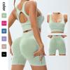 Seamless Sand Wash Peach Yoga Set: Hip-Lifting High-Waist Shorts & Bra