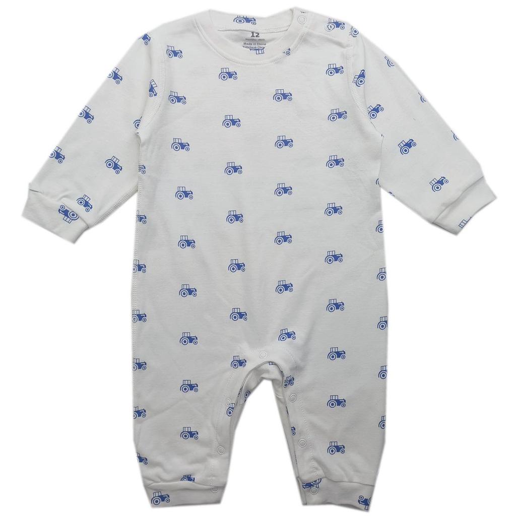 Unisex Long Sleeve Floral Romper for Babies - Snap Shoulder Bodysuit