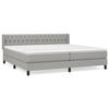 Sommier à lattes avec matelas - 200x200cm - Tête de lit réglable - Gris clair - 2 places