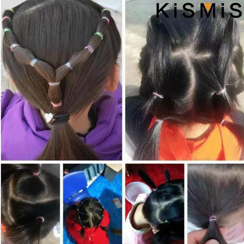 1000Pcs/Pack Disposable Rubber Hair Ties for Girls No Hurt Soft Baby Headband Colorful Elastic Hair Bands for Kids