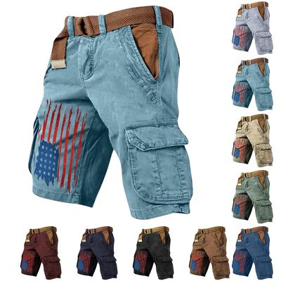 Men's Summer Printed Casual Multi-Pocket Cargo Shorts