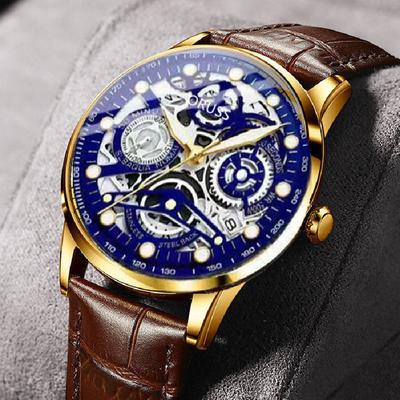 Orologi da Uomo Orologio con Movimento Scheletrato Completo Automatico Impermeabile Luminoso al Quarzo Moda Atmosferica Orologi da Uomo