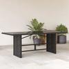 VidaXL Garden Table Glass Top, Dining Table, Meal Table, Outdoor Patio Terrace Furniture, Modern, Black 365304
