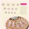 24 Uds. Puntas de Uñas Francesas Cortas Hechas a Mano Set de Manicura Uñas Postizas Adornadas con Línea Dorada y Circonita