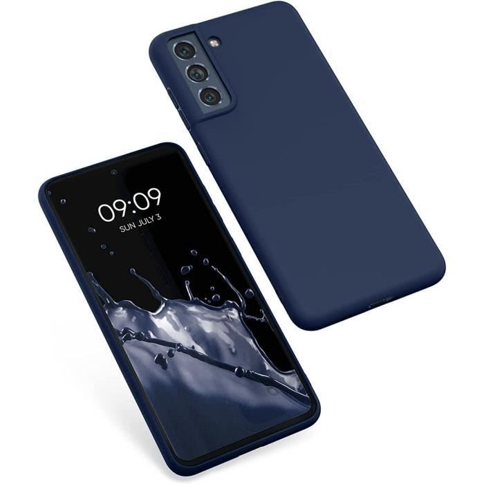 Coque pour Samsung S21 FE Silicone Antichoc Bleu Marine Souple et Résistance