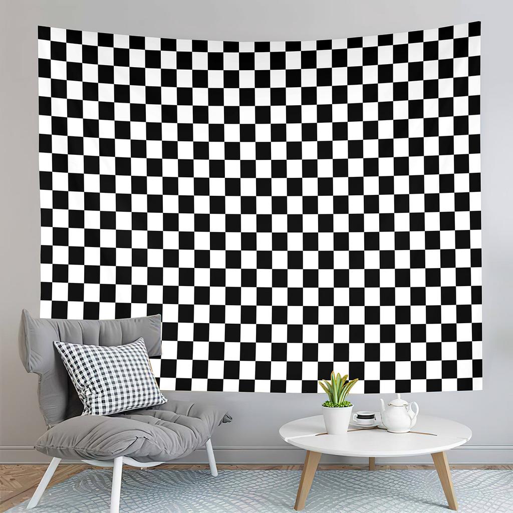 Checkerboard Tapestry Black and White Pattern Tapestry Abstract Style Tapestry Wall Hanging Tapestries Living Room Bedroom Dorm