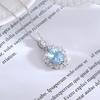 Natural Colored Treasure Spar Pendant S925 Sterling Silver Necklace Women's Neck Jewelry Light Luxury High-end Collarbone Chain