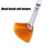 Professional Face Mask Brush Set, White and Orange Fan Applicators, Synthetic Bristles, 12.5cm Length, 4 Pack
