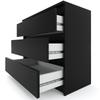 Black Chest Of Drawers 80 Cm 3 S Tv Cabinet Furniture For Living Room Bedroom