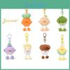 Carrots Corn Mushrooms Adorable Plush Keychain Pull Feature School Decor Bag