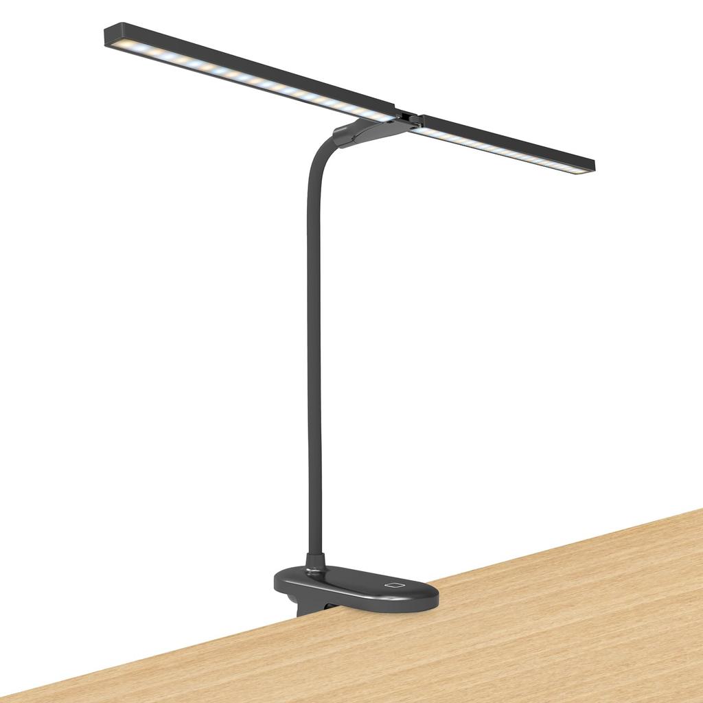 Clip-on LED Desk Lamp, Reading Lamp, Table Lamp - Deaunbr USB Rechargeable 48 LEDs, Eye-Friendly, Cordless, Bright, 3-Color Temperature Adjustment,